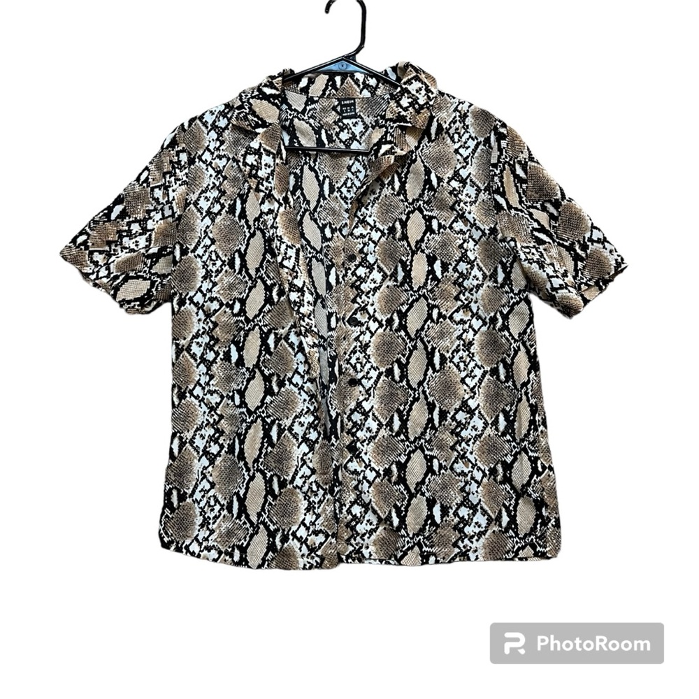 Shein SnakeSkin Button Down Shirt Size small